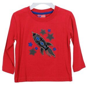 CR Rugged Tee Shirt Top Boys 18 M Long Sleeve Red Rocket Pullover Toddler NWT